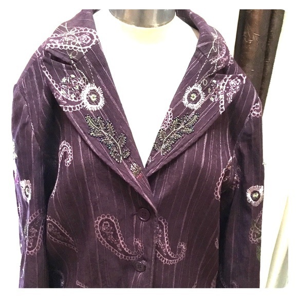 Elegant purple structured jacket - Picture 2 of 7